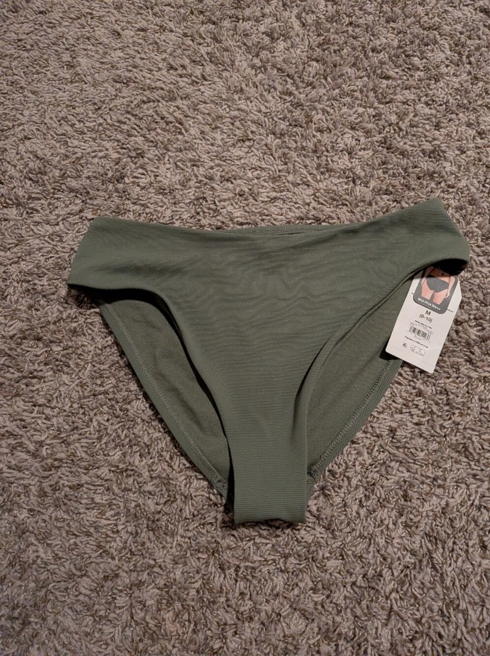 Ribbed Olive Green Bikini Bottoms NEW TAGS